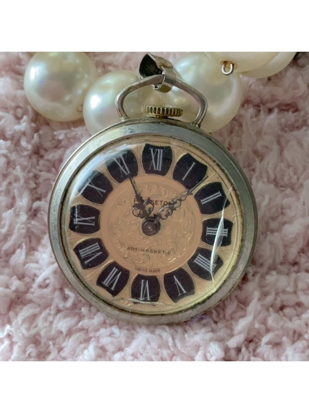 Princeton Pocket Watch Necklace Swiss Made Vintage